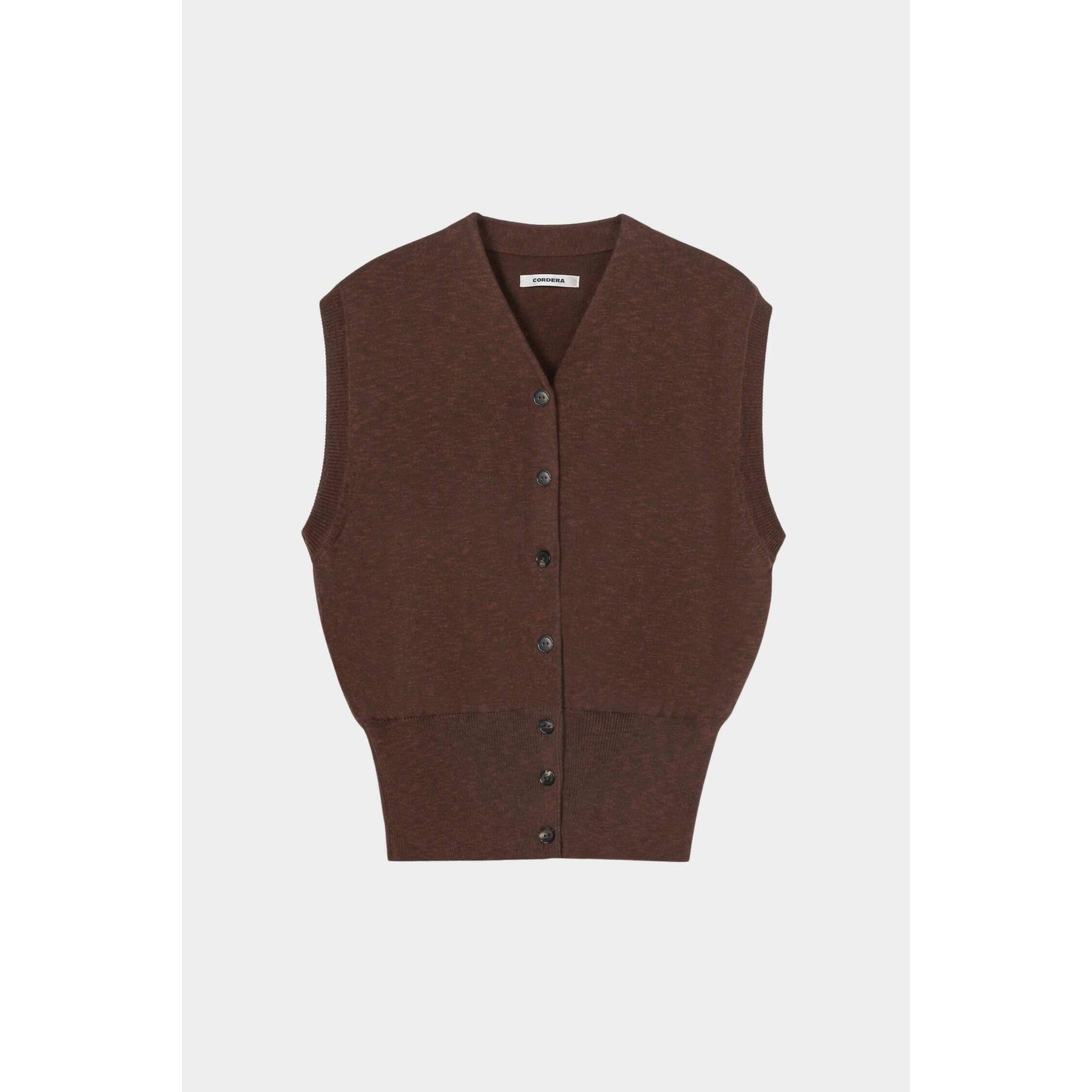 New Cordera Flecked Cotton Waistcoat In Russet — image 4 of 4